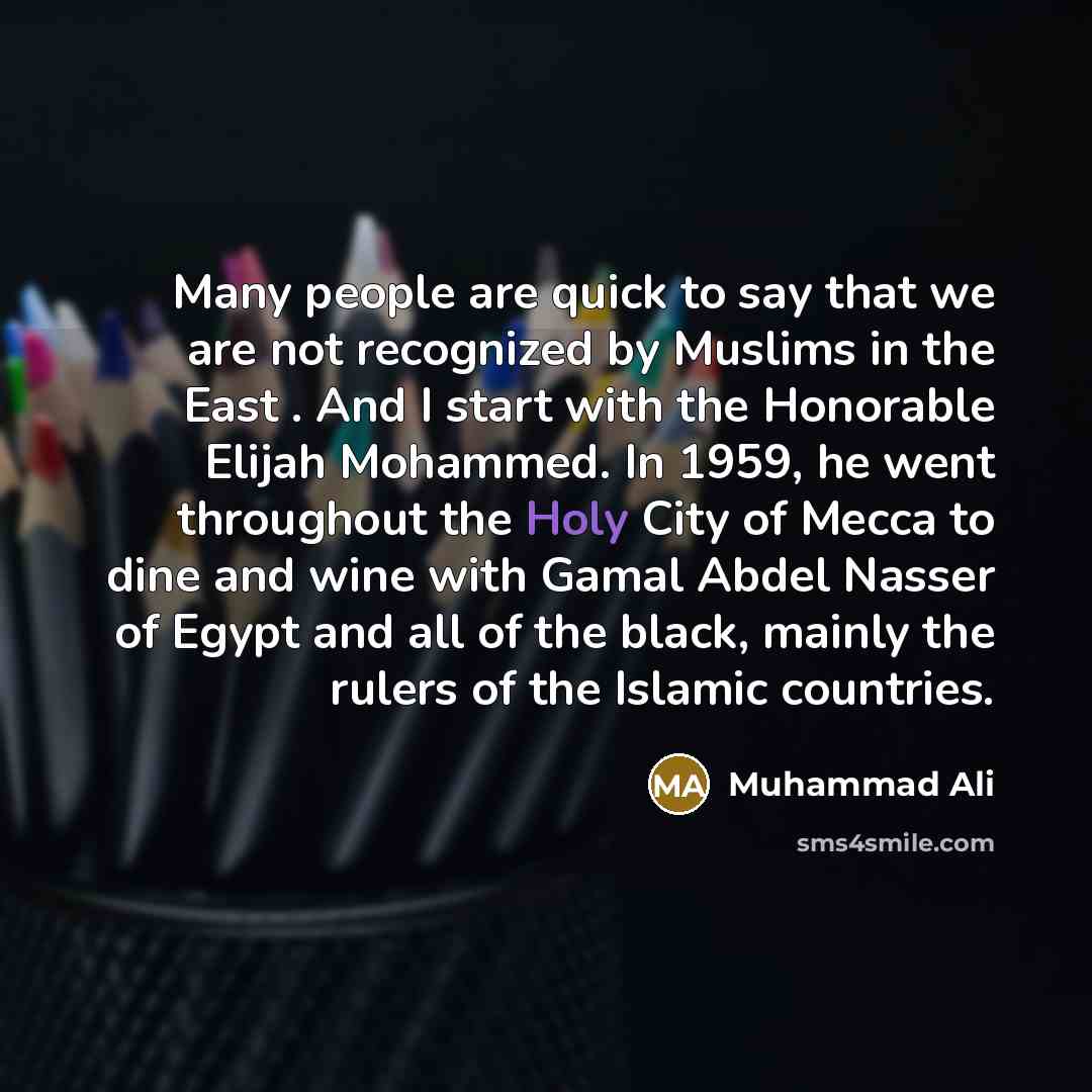 “Many people are quick to say that we are not…” quote by Muhammad Ali