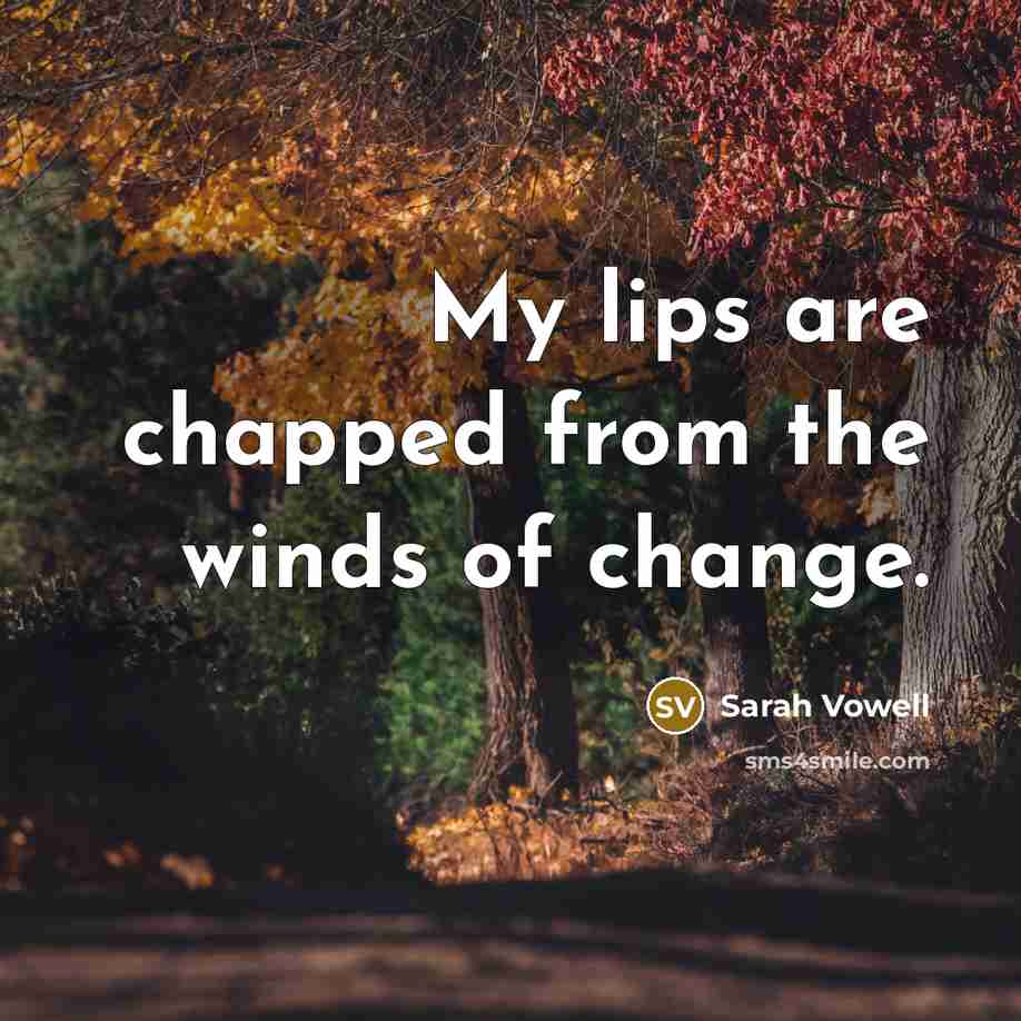 “My lips are chapped from the winds of change.…” quote by Sarah Vowell