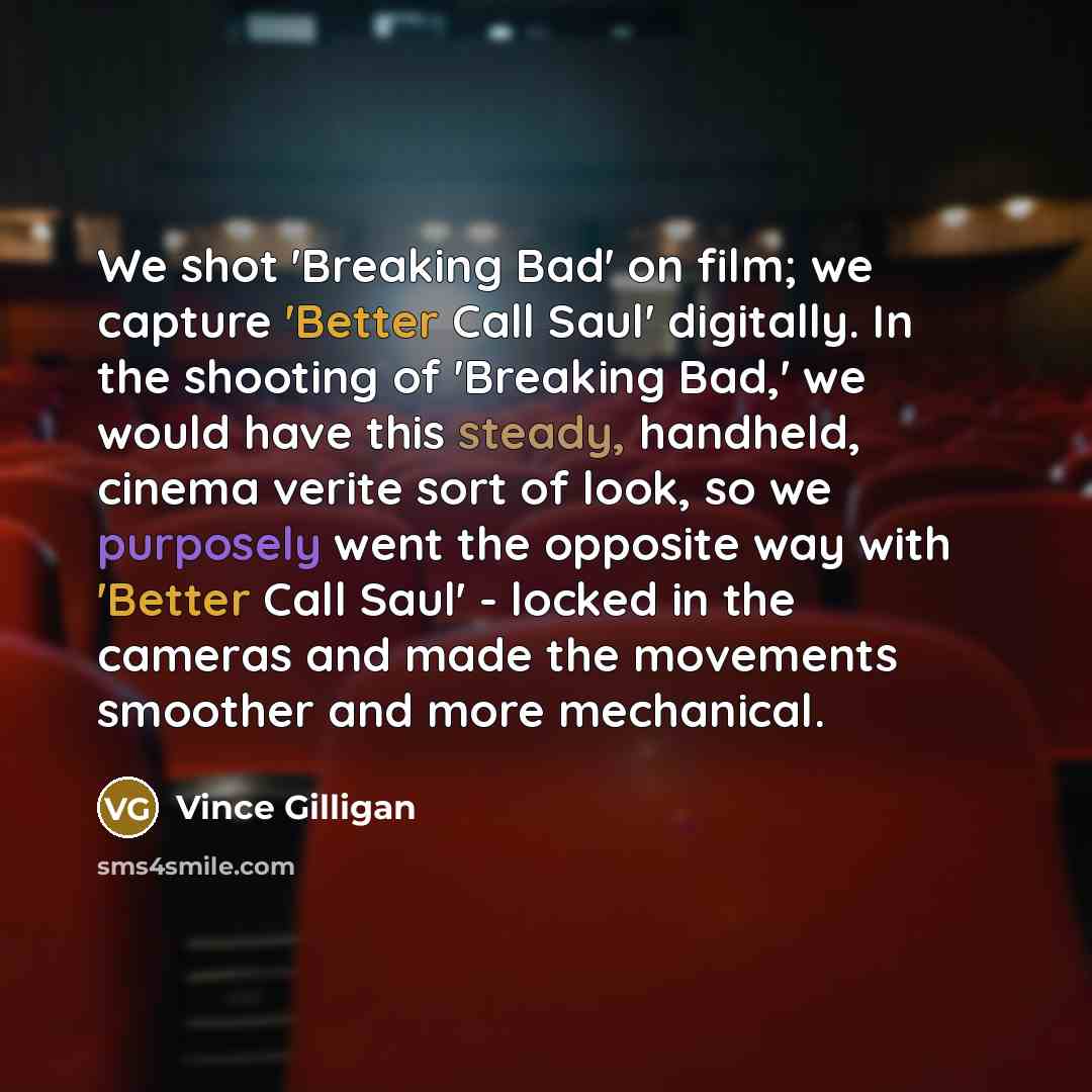 “We shot 'Breaking Bad' on film; we capture 'Better Call…” quote by Vince Gilligan