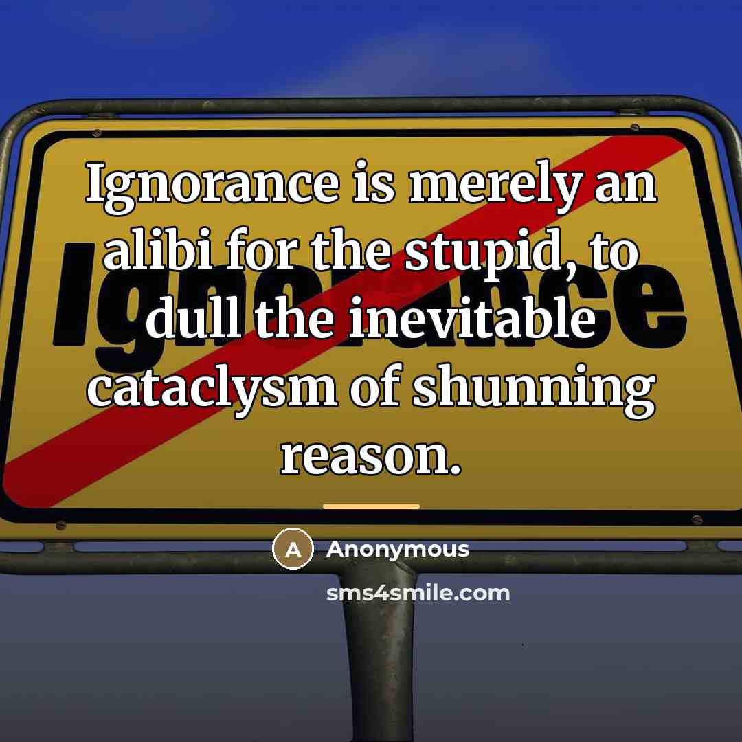 “Ignorance is merely an alibi for the stupid, to dull…” quote by Anonymous