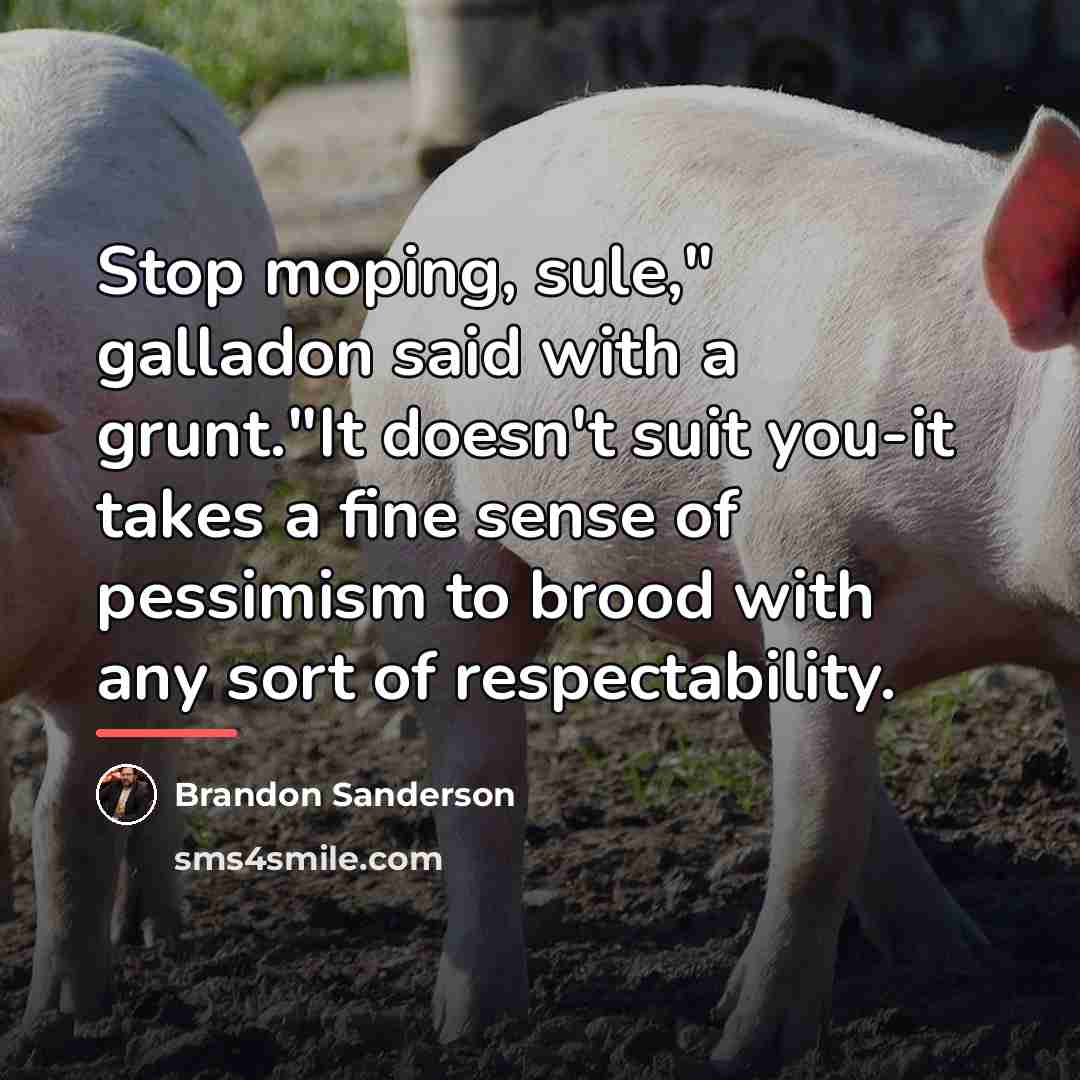 “Stop moping, sule," galladon said with a grunt."It doesn't suit…” quote by Brandon Sanderson