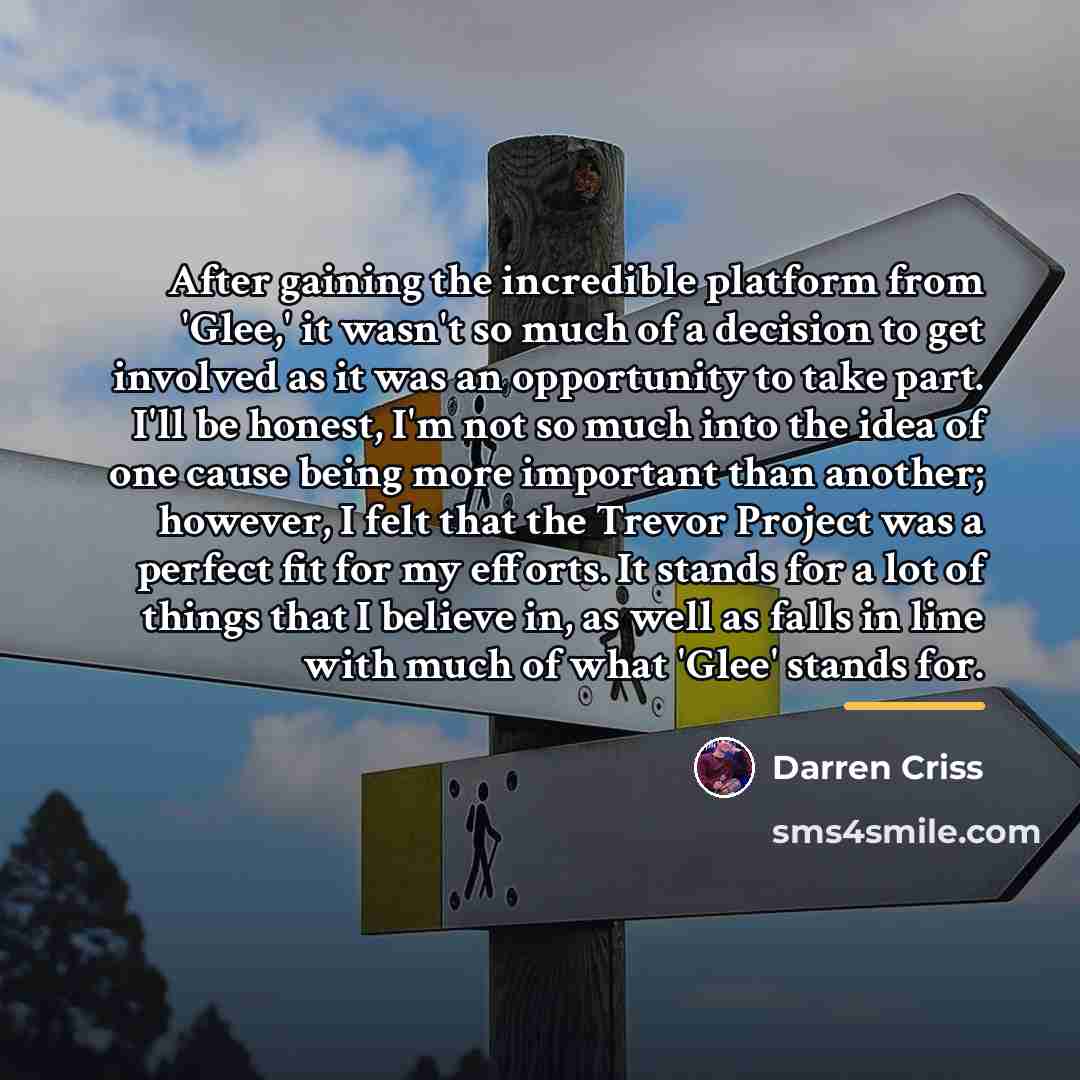 “After gaining the incredible platform from 'Glee,' it wasn't so…” quote by Darren Criss