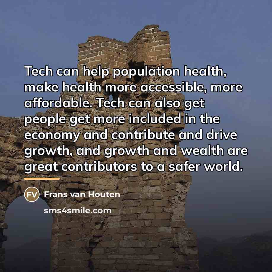“Tech can help population health, make health more accessible, more…” quote by Frans van Houten
