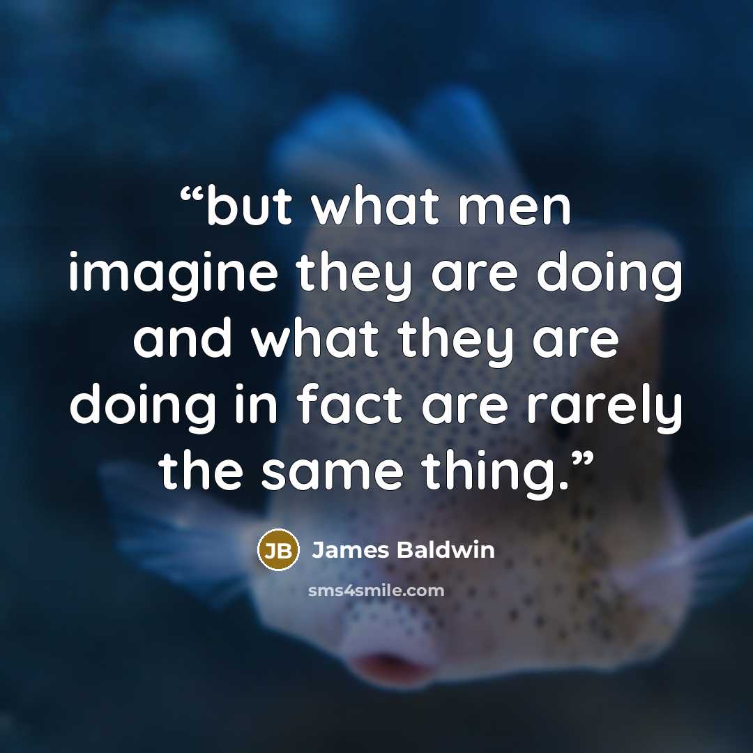 “but what men imagine they are doing and what they are doing in fact are rarely the same thing.” quote by James Baldwin