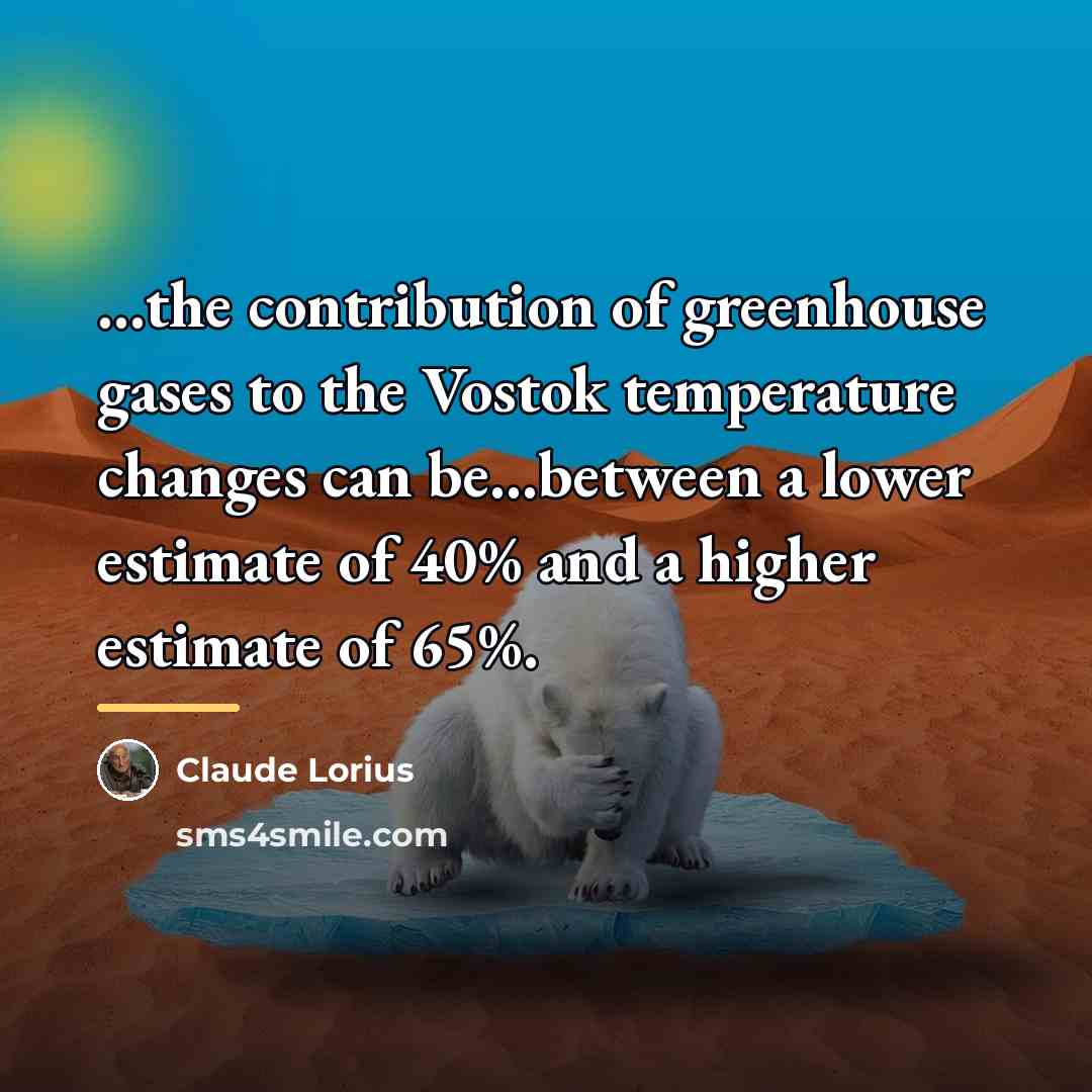 “...the contribution of greenhouse gases to the Vostok temperature changes…” quote by Claude Lorius