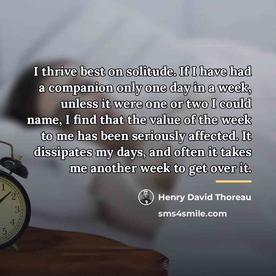“I thrive best on solitude. If I have had a…” quote by Henry David Thoreau