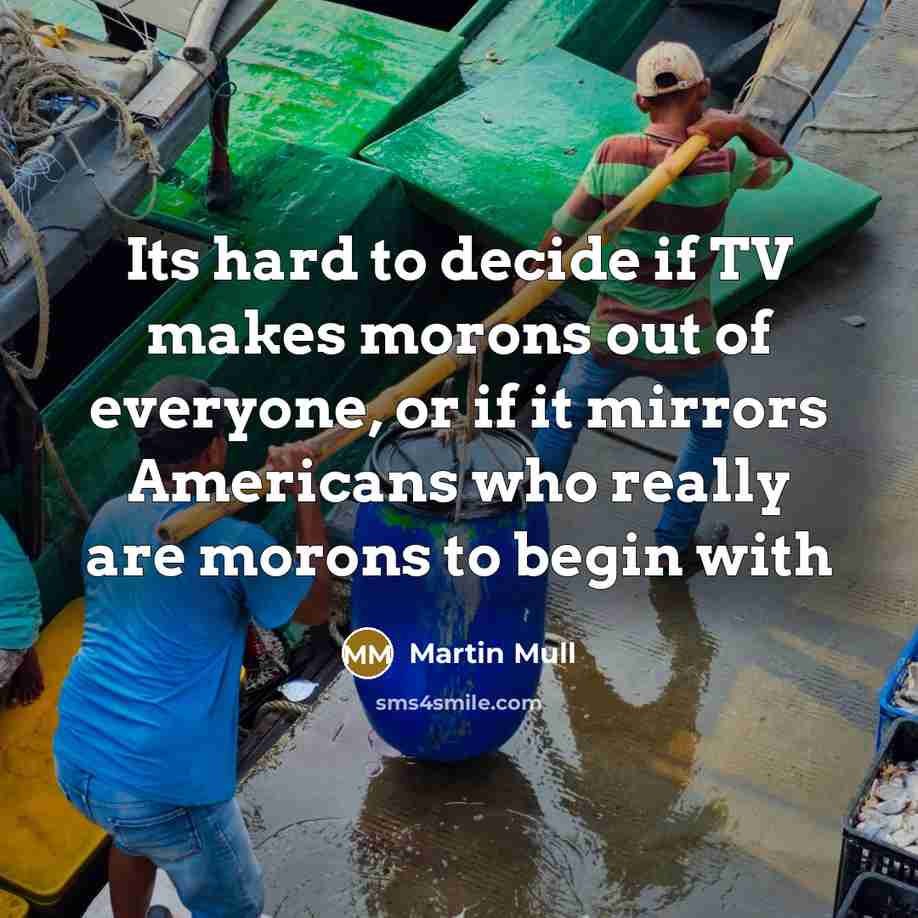 “Its hard to decide if TV makes morons out of…” quote by Martin Mull