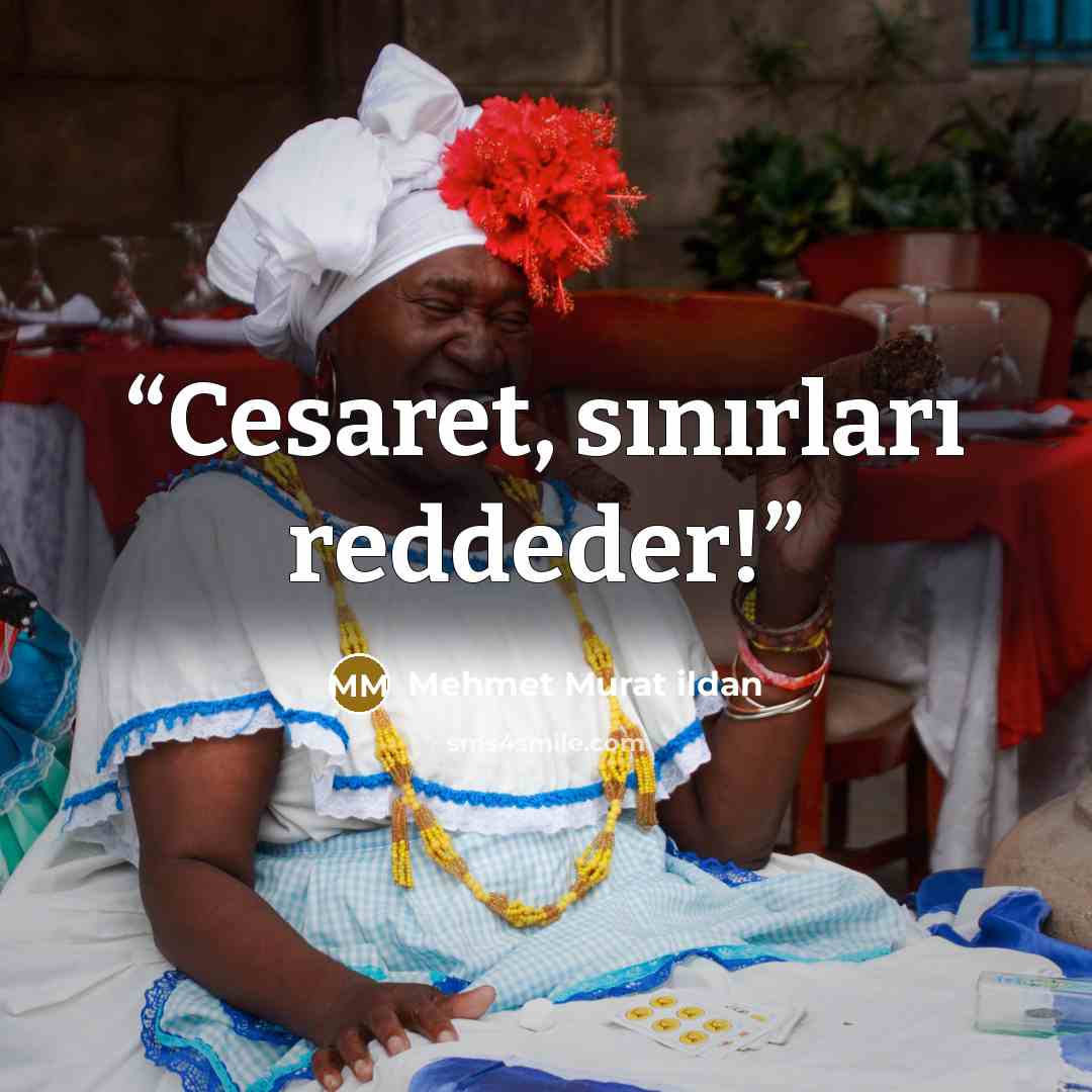 “Cesaret, sınırları reddeder!” quote by Mehmet Murat ildan