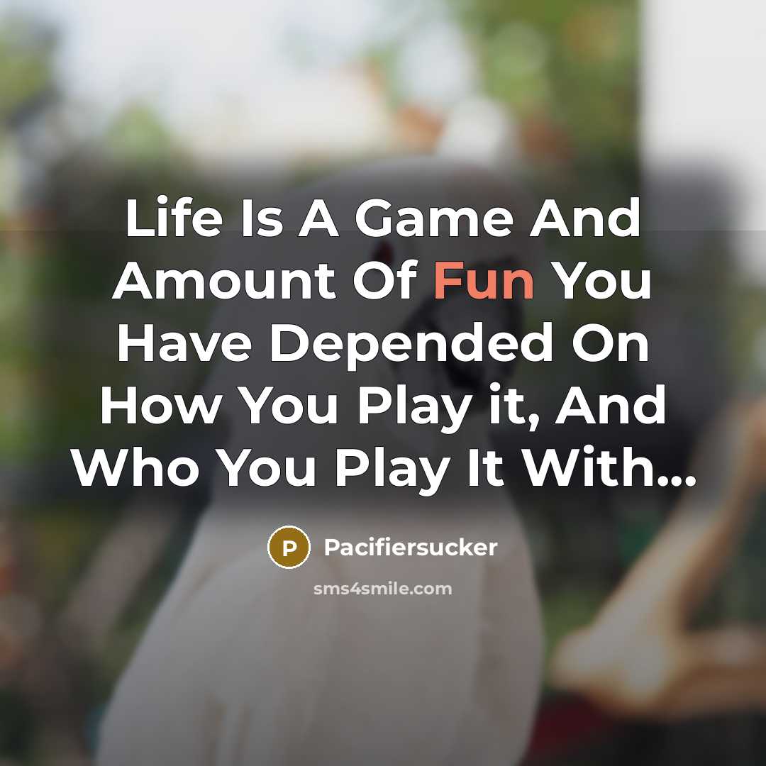 “Life Is A Game And Amount Of Fun You Have…” quote by Pacifiersucker