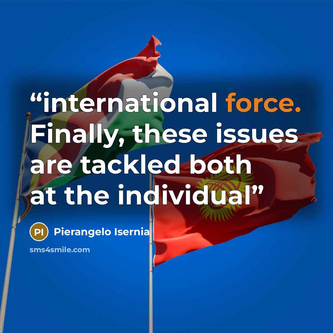 “international force. Finally, these issues are tackled both at the individual” quote by Pierangelo Isernia