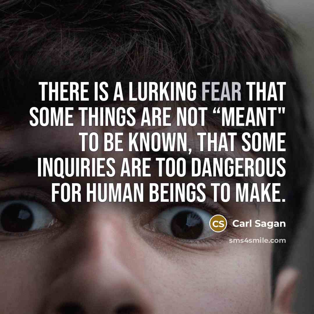 “There is a lurking fear that some things are not…” quote by Carl Sagan