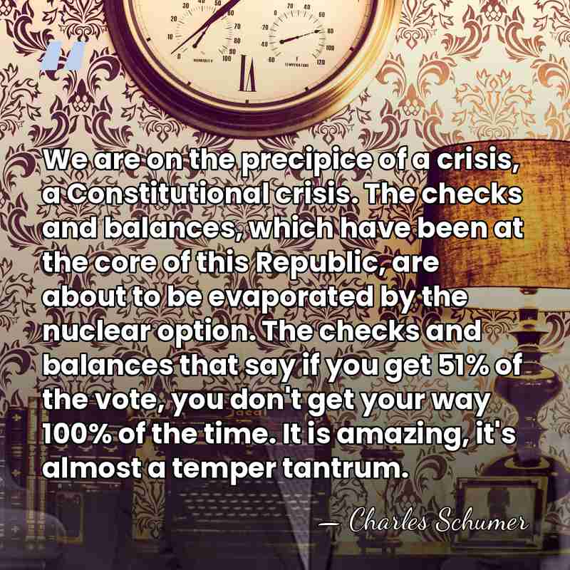 We are on the precipice of a crisis, a Constitutional crisis. The&hellip; - Charles Schumer