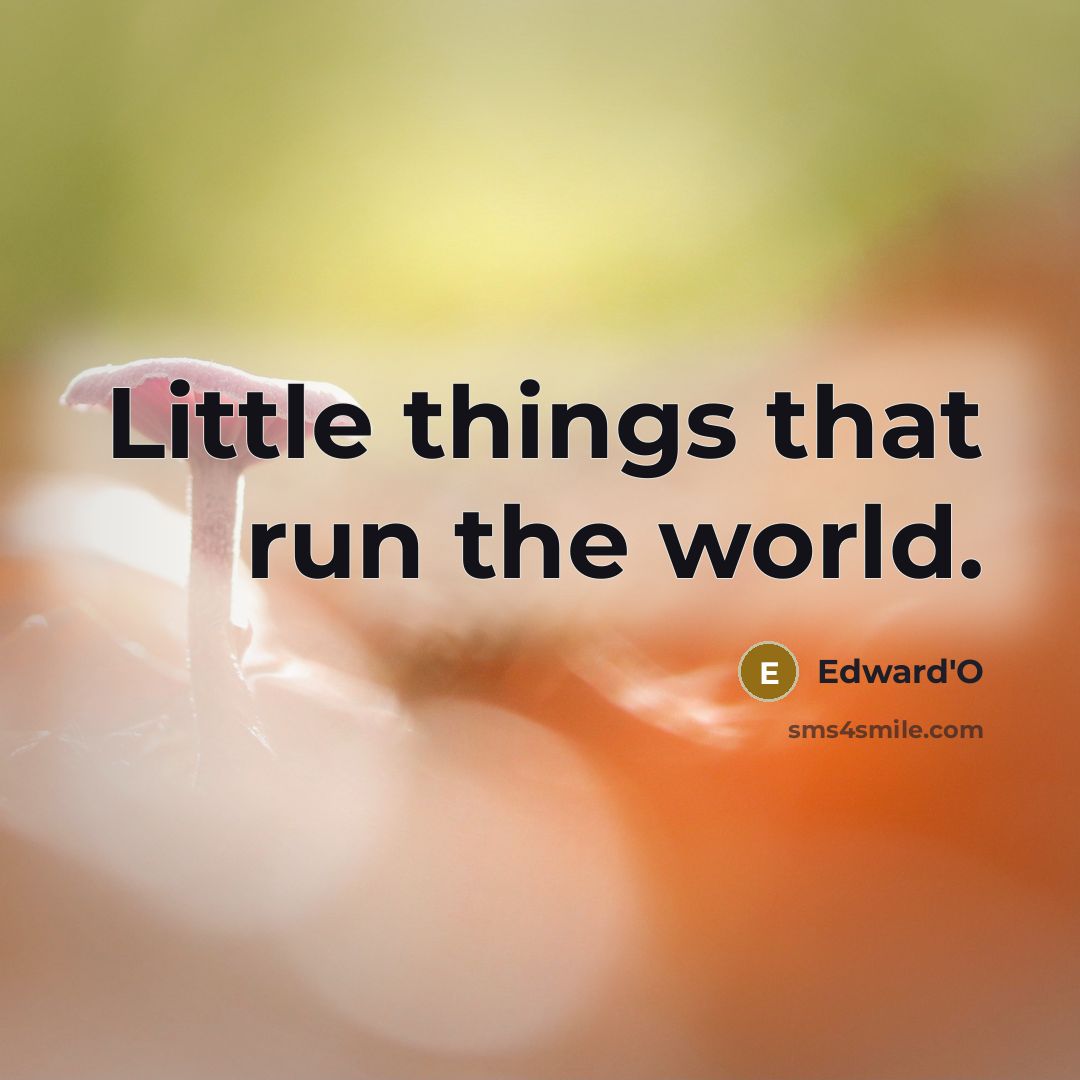 “Little things that run the world.…” quote by Edward'O