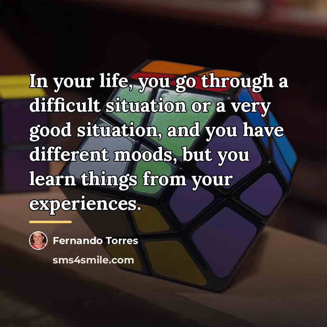 “In your life, you go through a difficult situation or…” quote by Fernando Torres