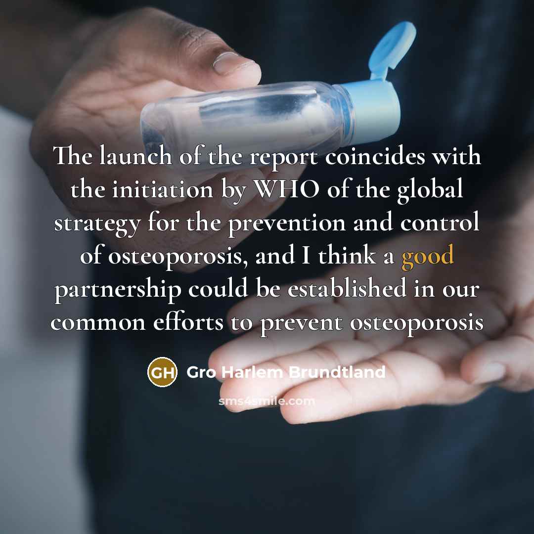 “The launch of the report coincides with the initiation by…” quote by Gro Harlem Brundtland