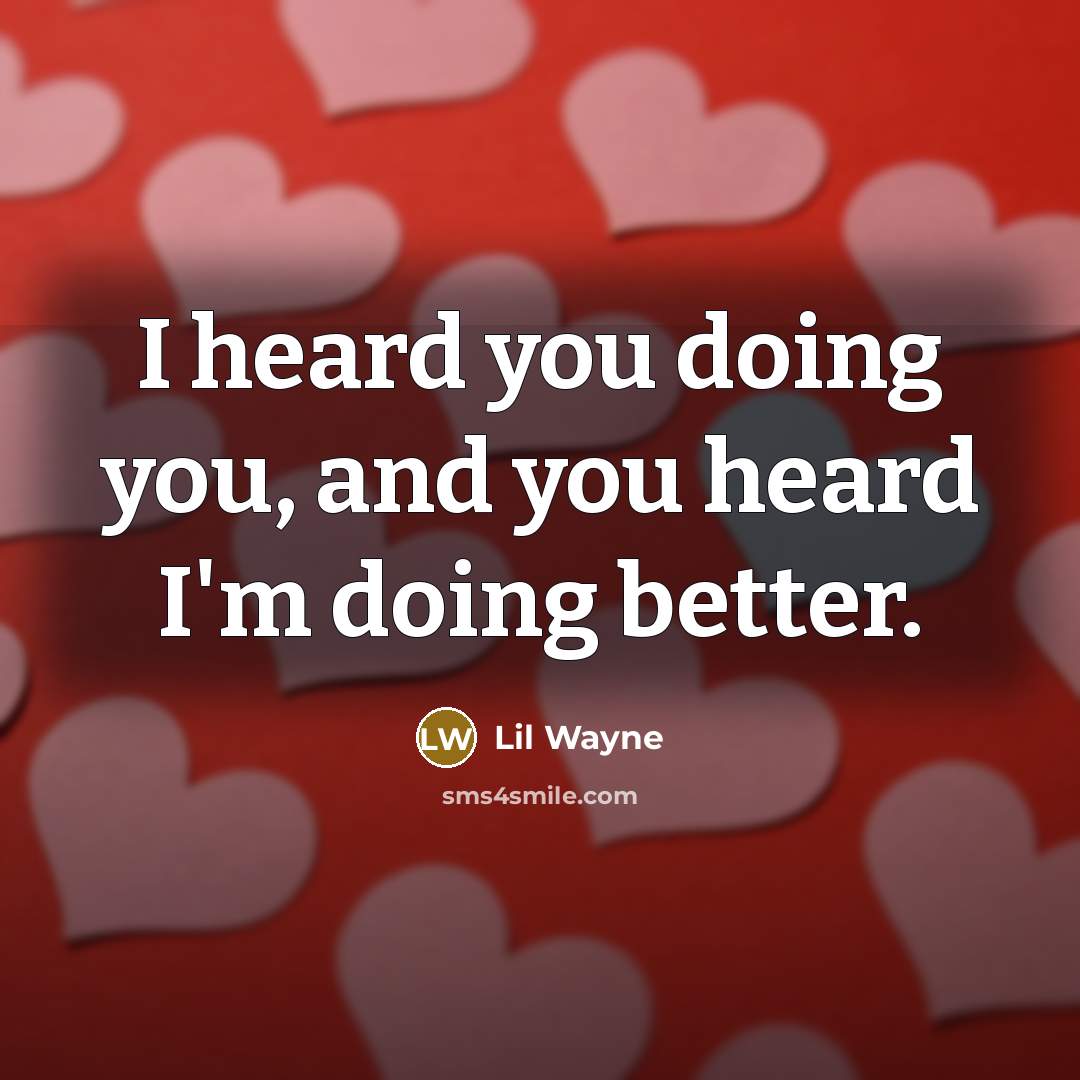 “I heard you doing you, and you heard I'm doing…” quote by Lil Wayne