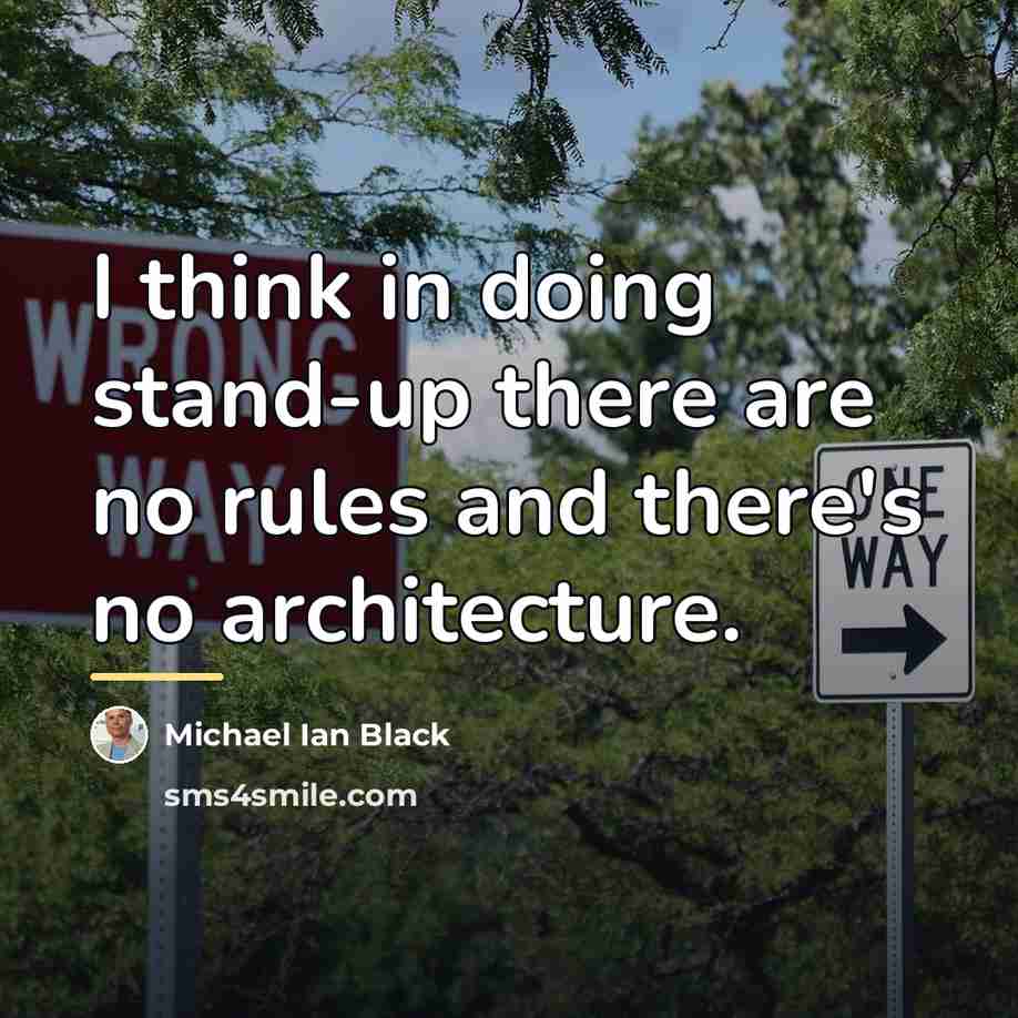 “I think in doing stand-up there are no rules and…” quote by Michael Ian Black