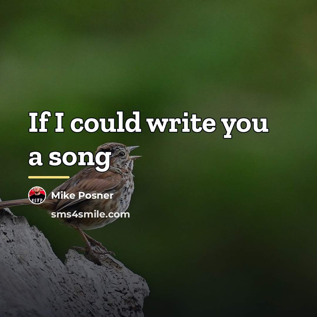 “If I could write you a song…” quote by Mike Posner