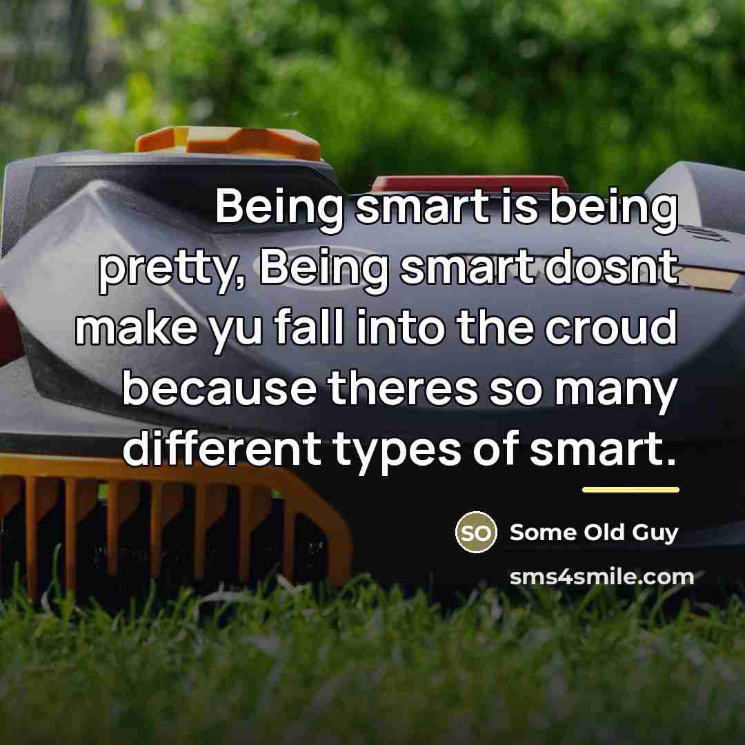 “Being smart is being pretty, Being smart dosnt make yu…” quote by Some Old Guy