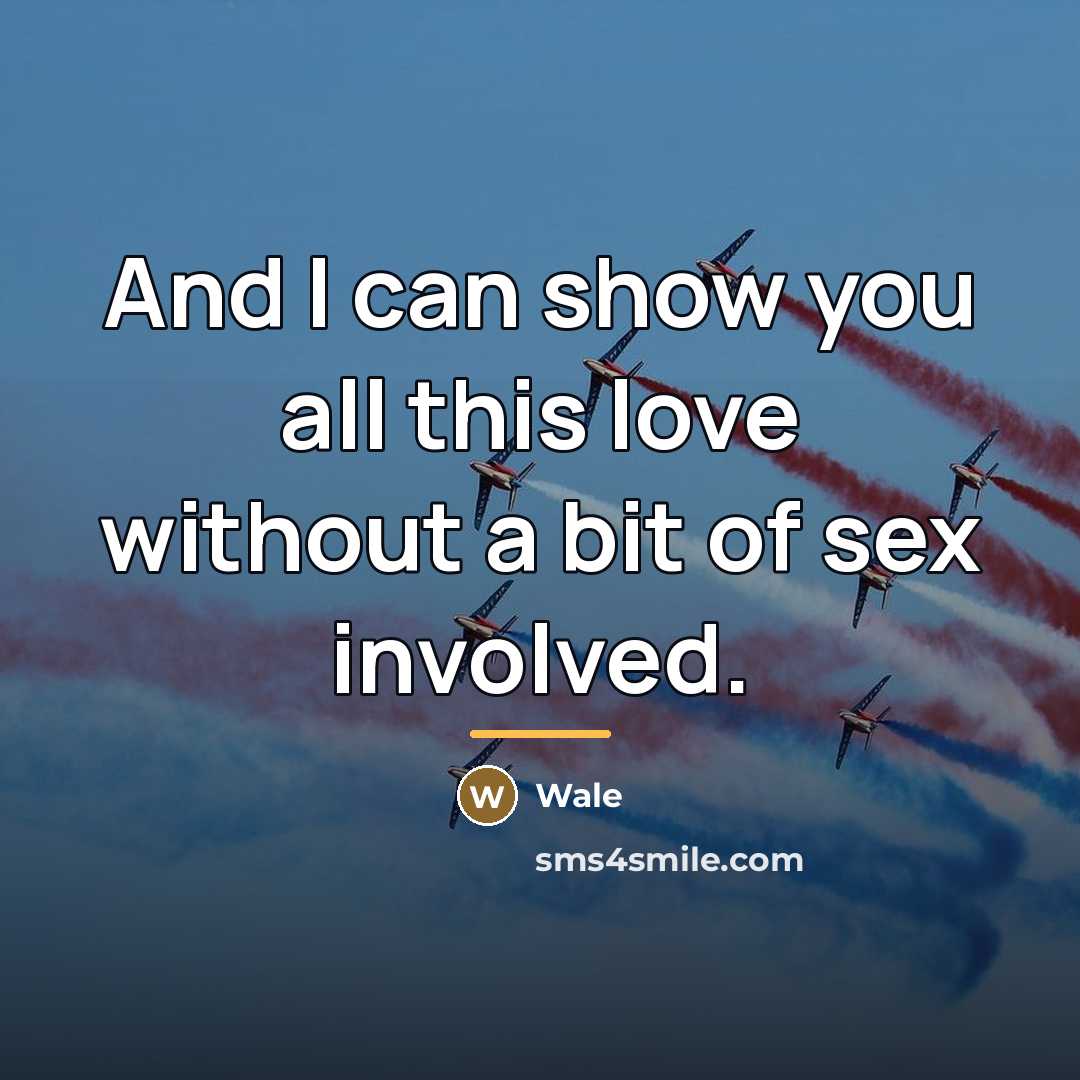 “And I can show you all this love without a…” quote by Wale