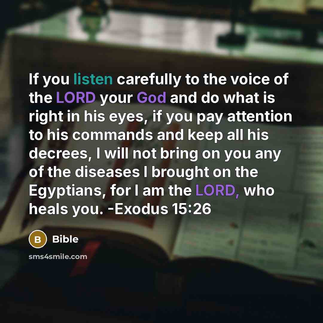 “If you listen carefully to the voice of the LORD…” quote by Bible
