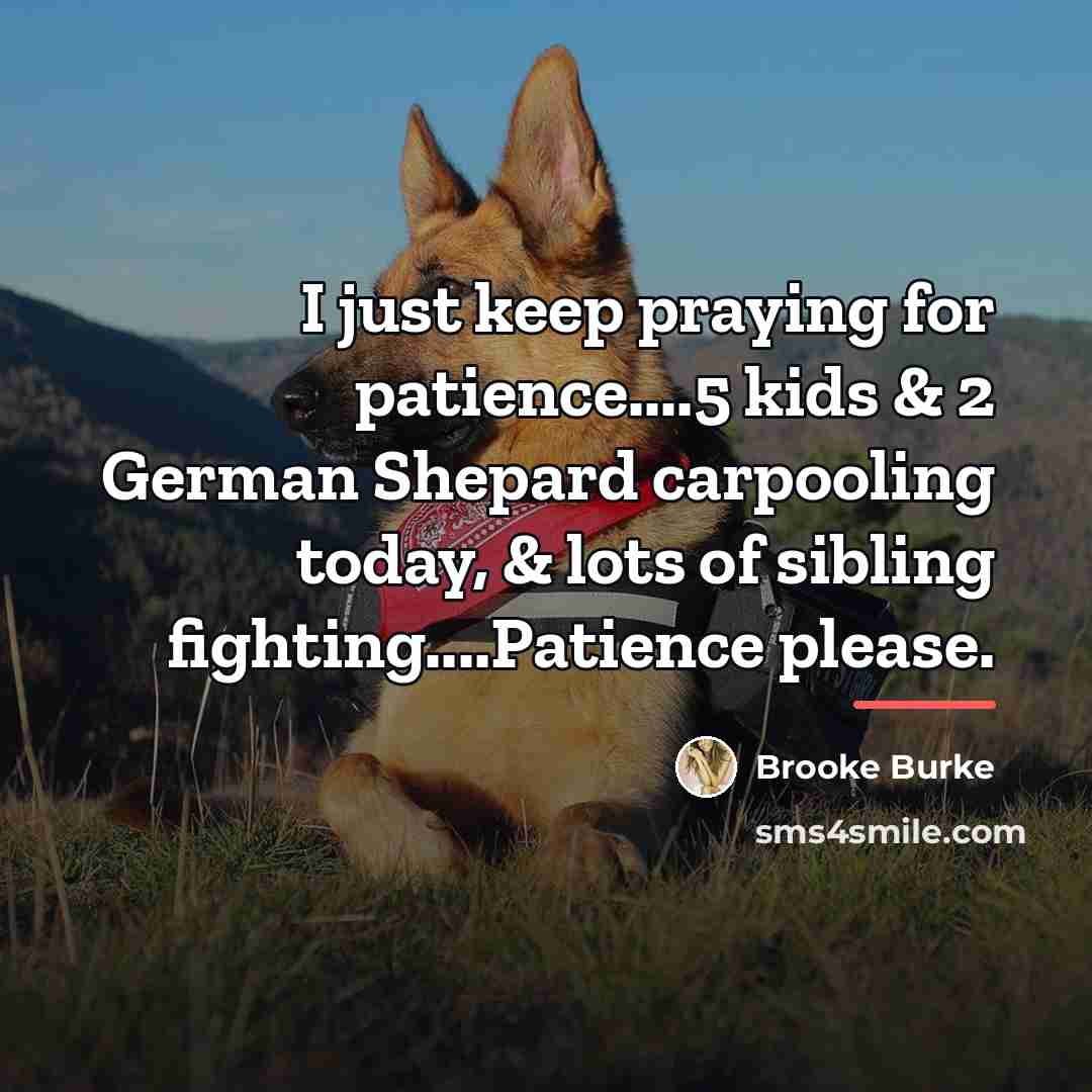 “I just keep praying for patience....5 kids & 2 German…” quote by Brooke Burke