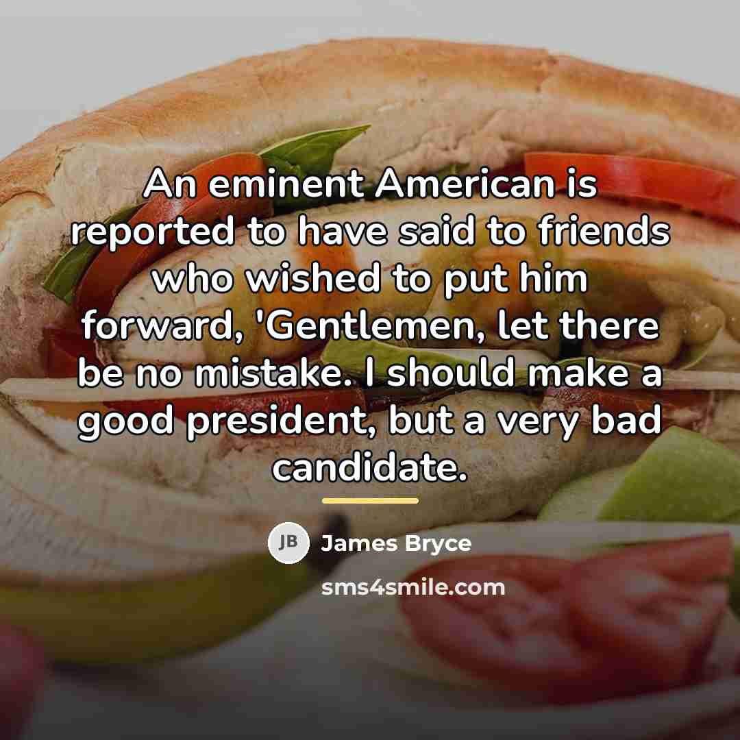 “An eminent American is reported to have said to friends…” quote by James Bryce