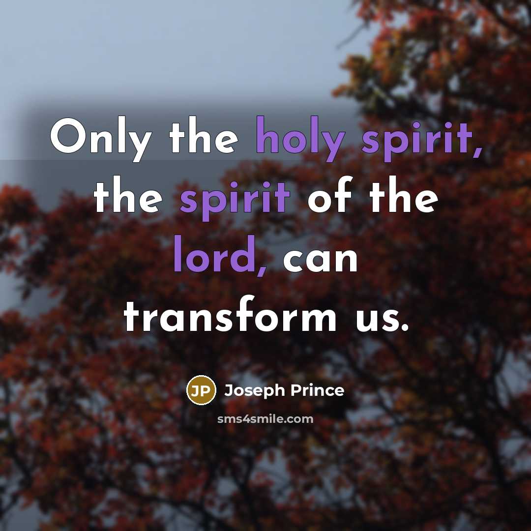 “Only the holy spirit, the spirit of the lord, can…” quote by Joseph Prince