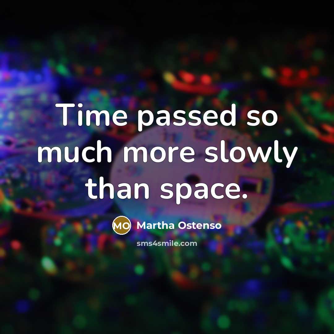 “Time passed so much more slowly than space.” quote by Martha Ostenso