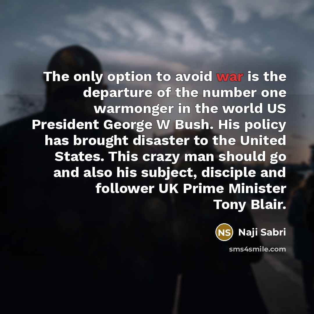 “The only option to avoid war is the departure of…” quote by Naji Sabri