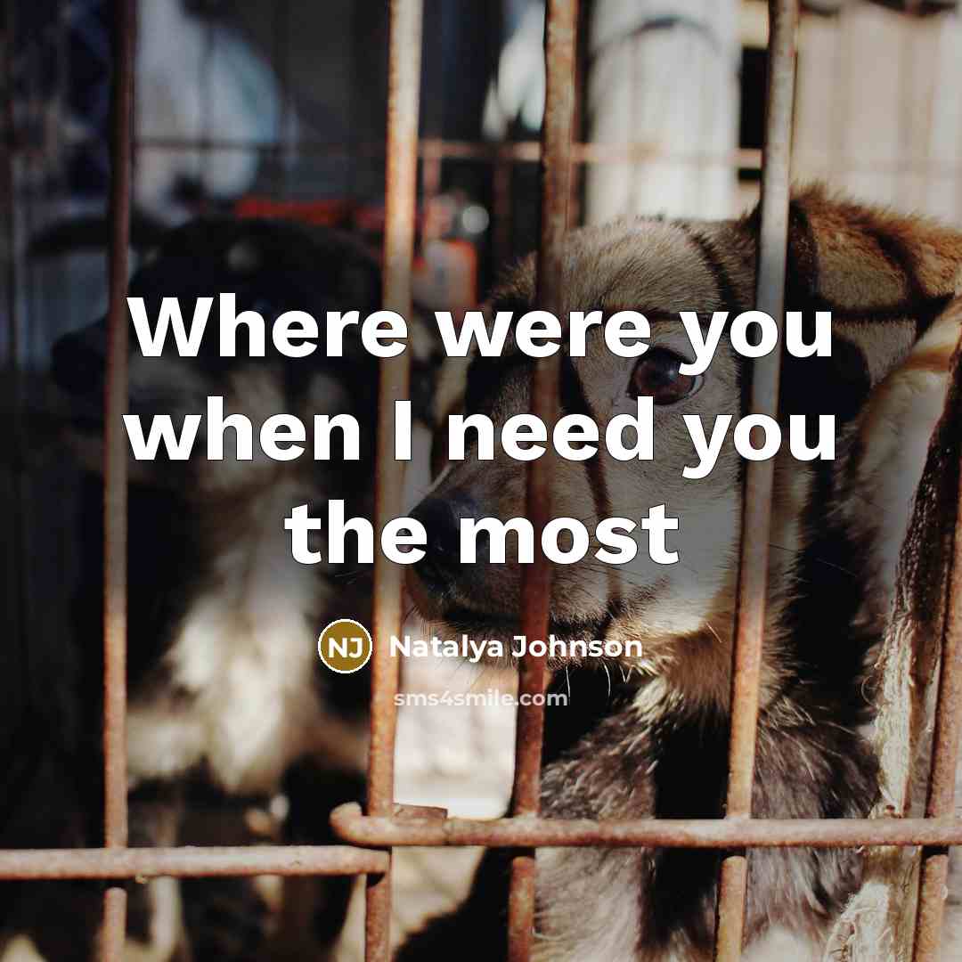 “Where were you when I need you the most” quote by Natalya Johnson