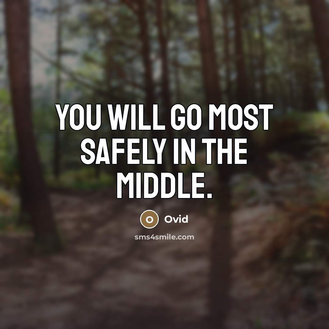 “You will go most safely in the middle.…” quote by Ovid