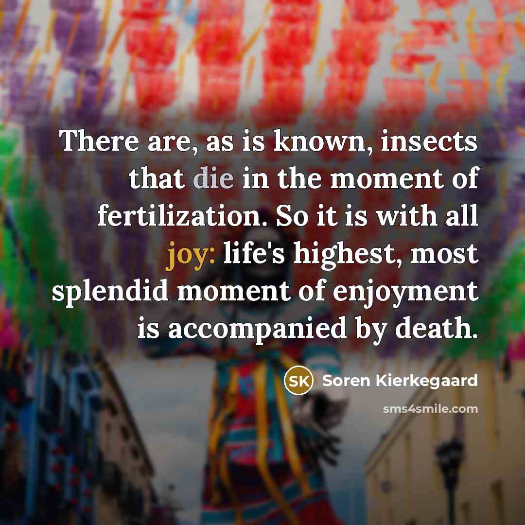 “There are, as is known, insects that die in the…” quote by Soren Kierkegaard
