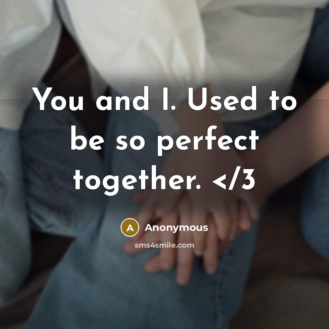 “You and I. Used to be so perfect together.” quote by Anonymous