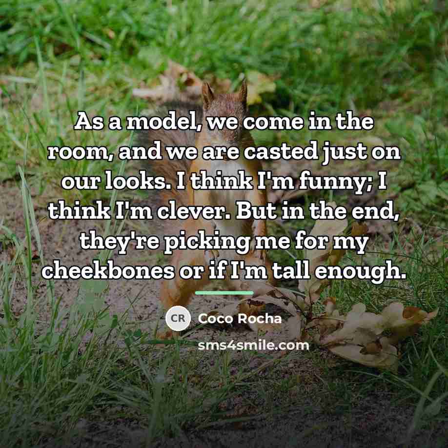 “As a model, we come in the room, and we…” quote by Coco Rocha