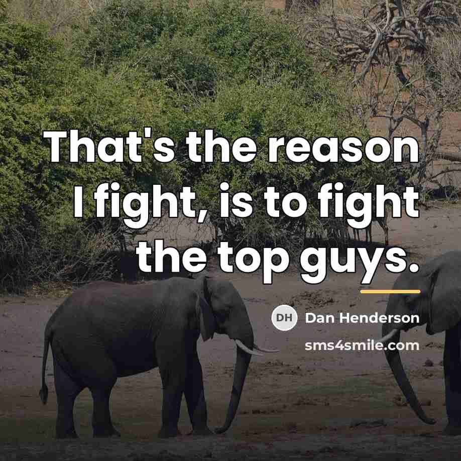“That's the reason I fight, is to fight the top…” quote by Dan Henderson