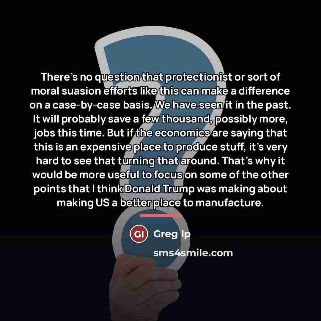 “There's no question that protectionist or sort of moral suasion…” quote by Greg Ip