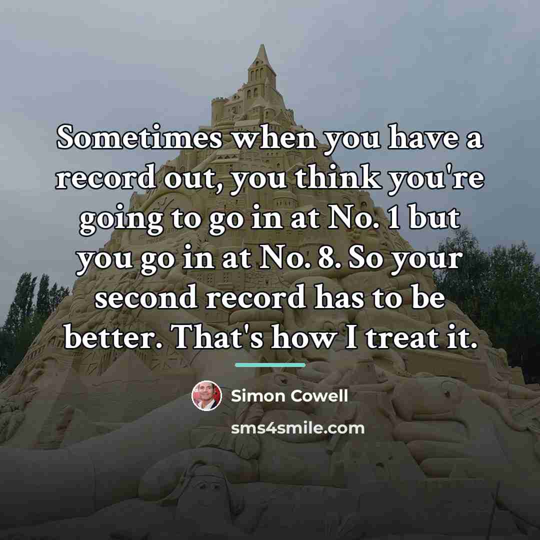 “Sometimes when you have a record out, you think you're…” quote by Simon Cowell