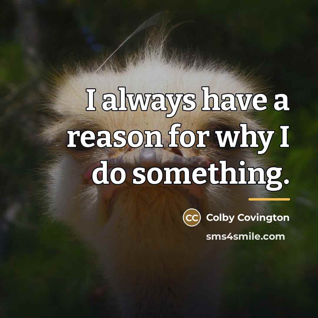 “I always have a reason for why I do something.…” quote by Colby Covington