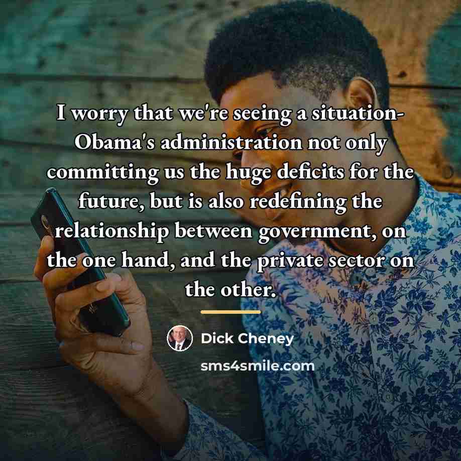 “I worry that we're seeing a situation- Obama's administration not…” quote by Dick Cheney