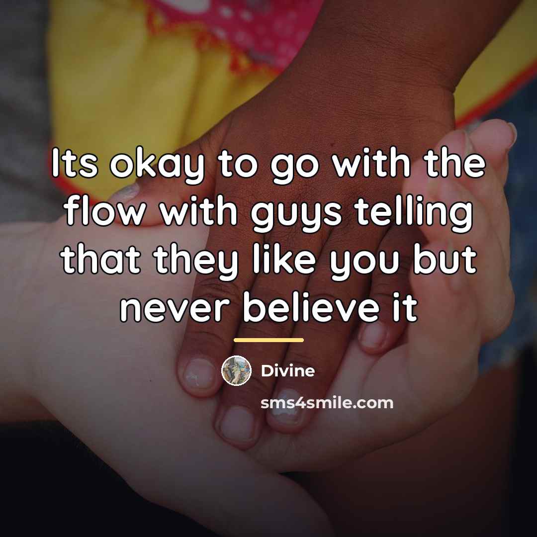 “Its okay to go with the flow with guys telling…” quote by Divine