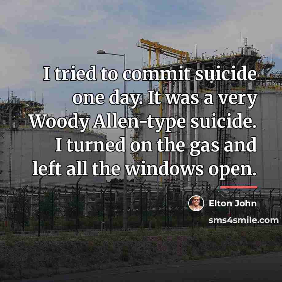 “I tried to commit suicide one day. It was a…” quote by Elton John