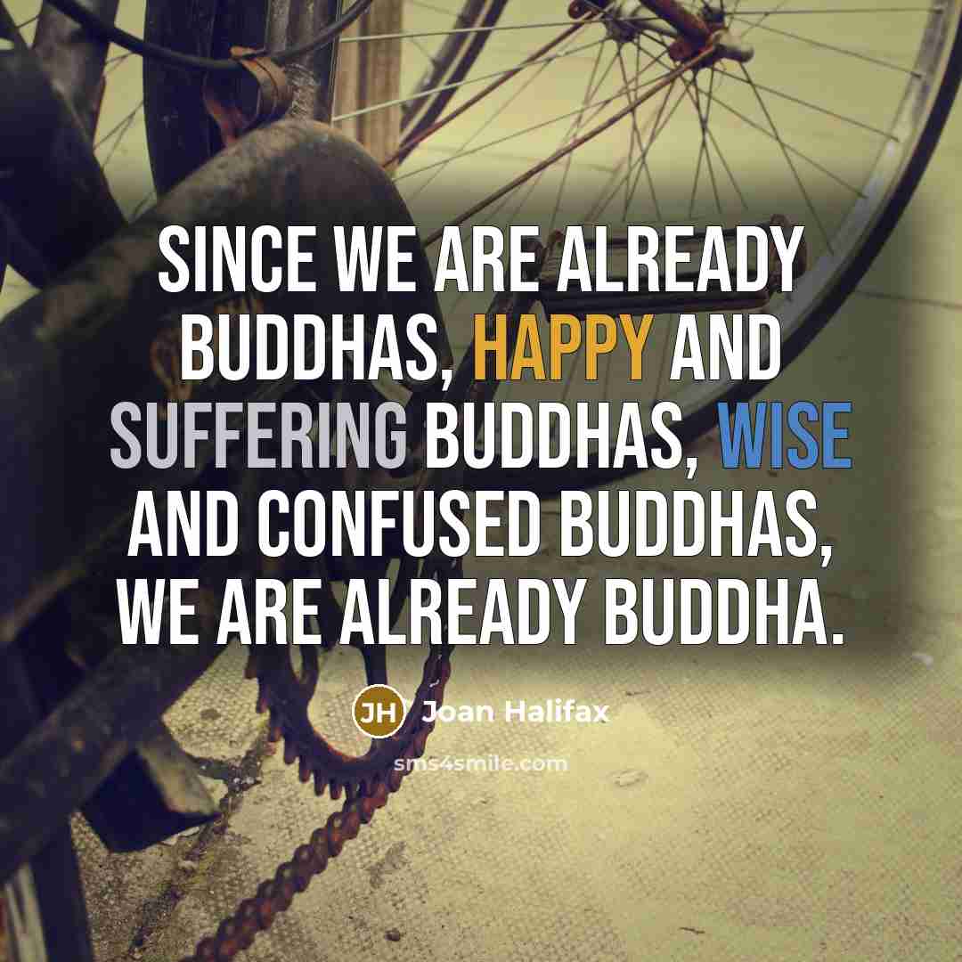 “Since we are already Buddhas, happy and suffering Buddhas, wise…” quote by Joan Halifax