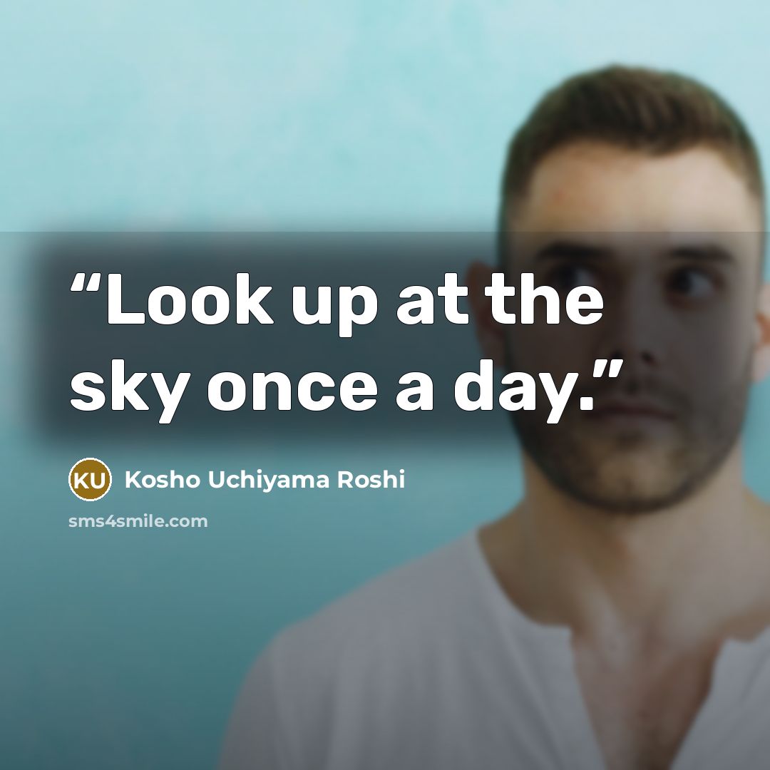 “Look up at the sky once a day.” quote by Kosho Uchiyama Roshi