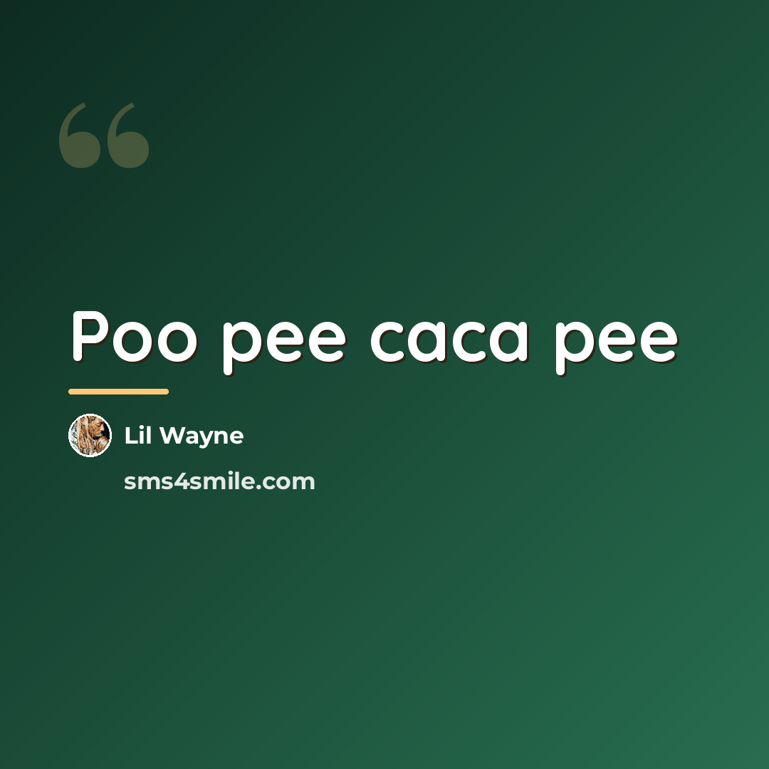 “Poo pee caca pee…” quote by Lil Wayne