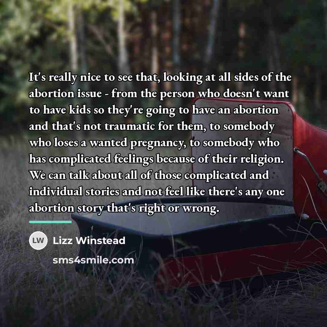 “It's really nice to see that, looking at all sides…” quote by Lizz Winstead