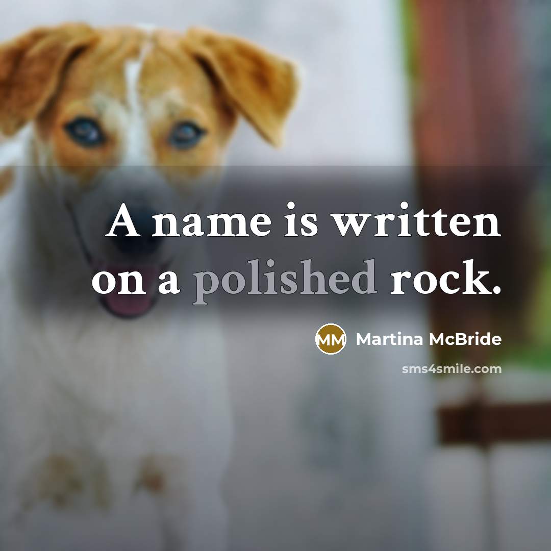 “A name is written on a polished rock.…” quote by Martina Mcbride