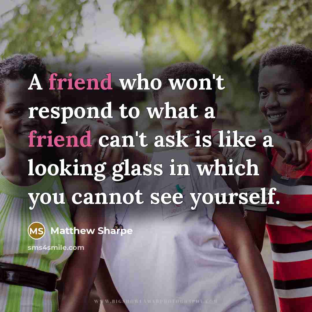 “A friend who won't respond to what a friend can't…” quote by Matthew Sharpe