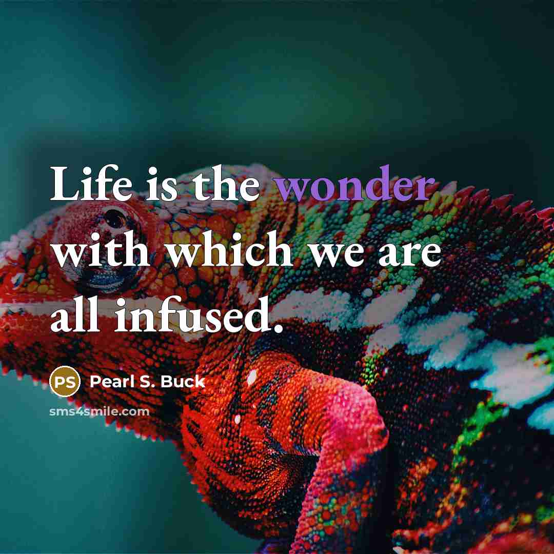 “Life is the wonder with which we are all infused.…” quote by Pearl S. Buck