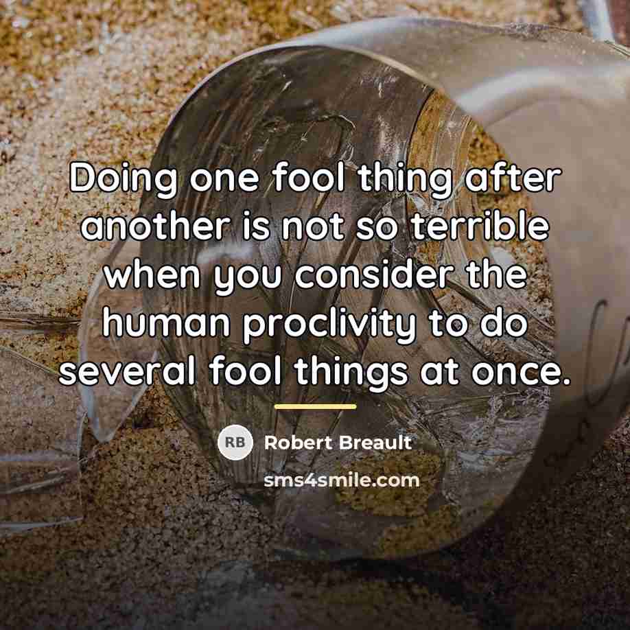 “Doing one fool thing after another is not so terrible…” quote by Robert Breault